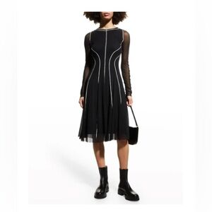 Fuzzi Long Sleeve Tulle Dress